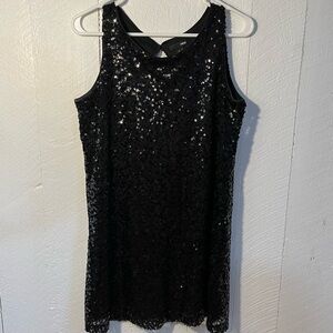 H&M black sequin shift dress